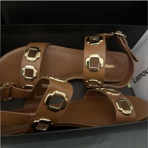 Larroude Milan Flat Sandals, size 8 Brand New